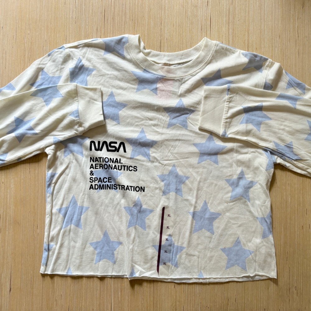 NASA Women's Long Sleeve Graphic T-shirt Tee by Mighty Fine Size XL